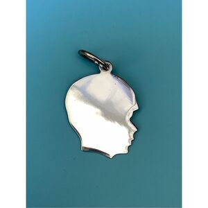 .925 Boy Head Sterling Silver Jewelry Charm #family